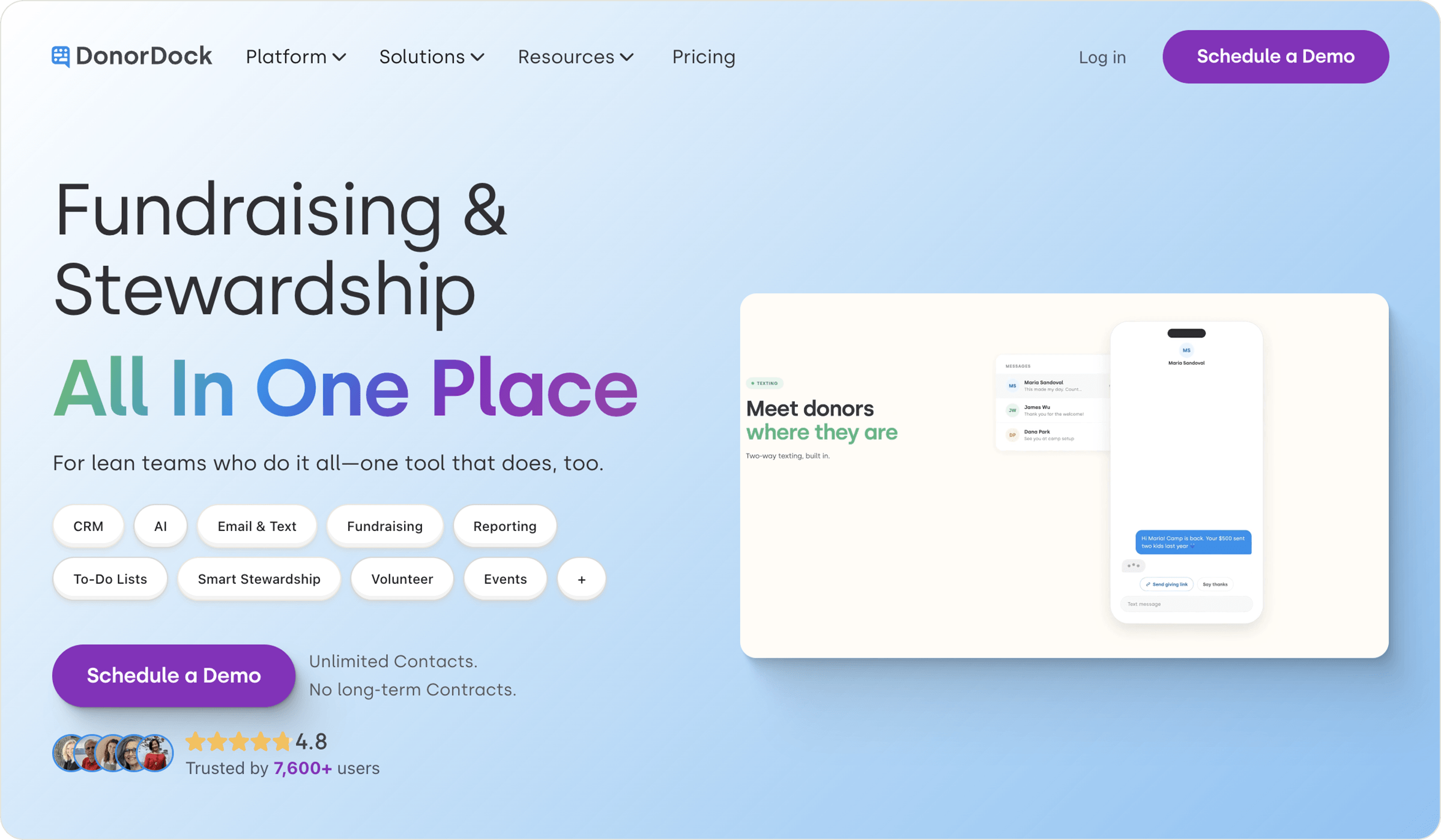 Donordock homepage