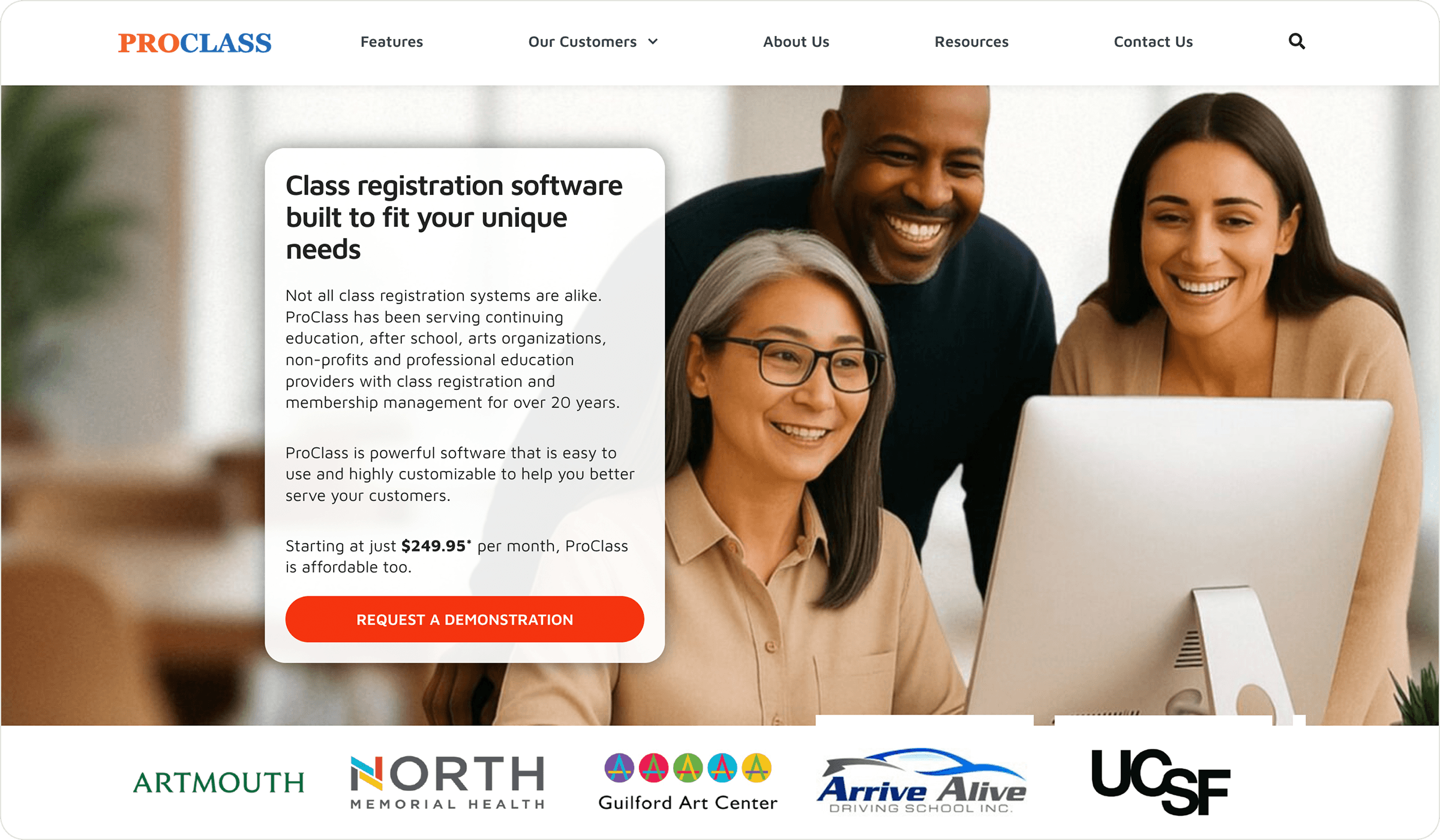 ProClass's homepage